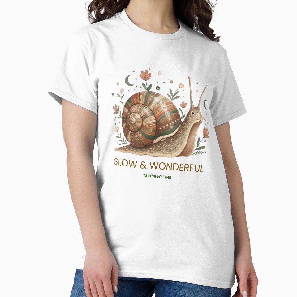 Slow & Wonderful – Taking My Time Snail Art by LittleLoopArt