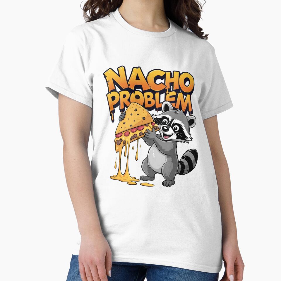 Nacho Average Mood, Funny Raccoon Snack Art by Bliss Find And Design