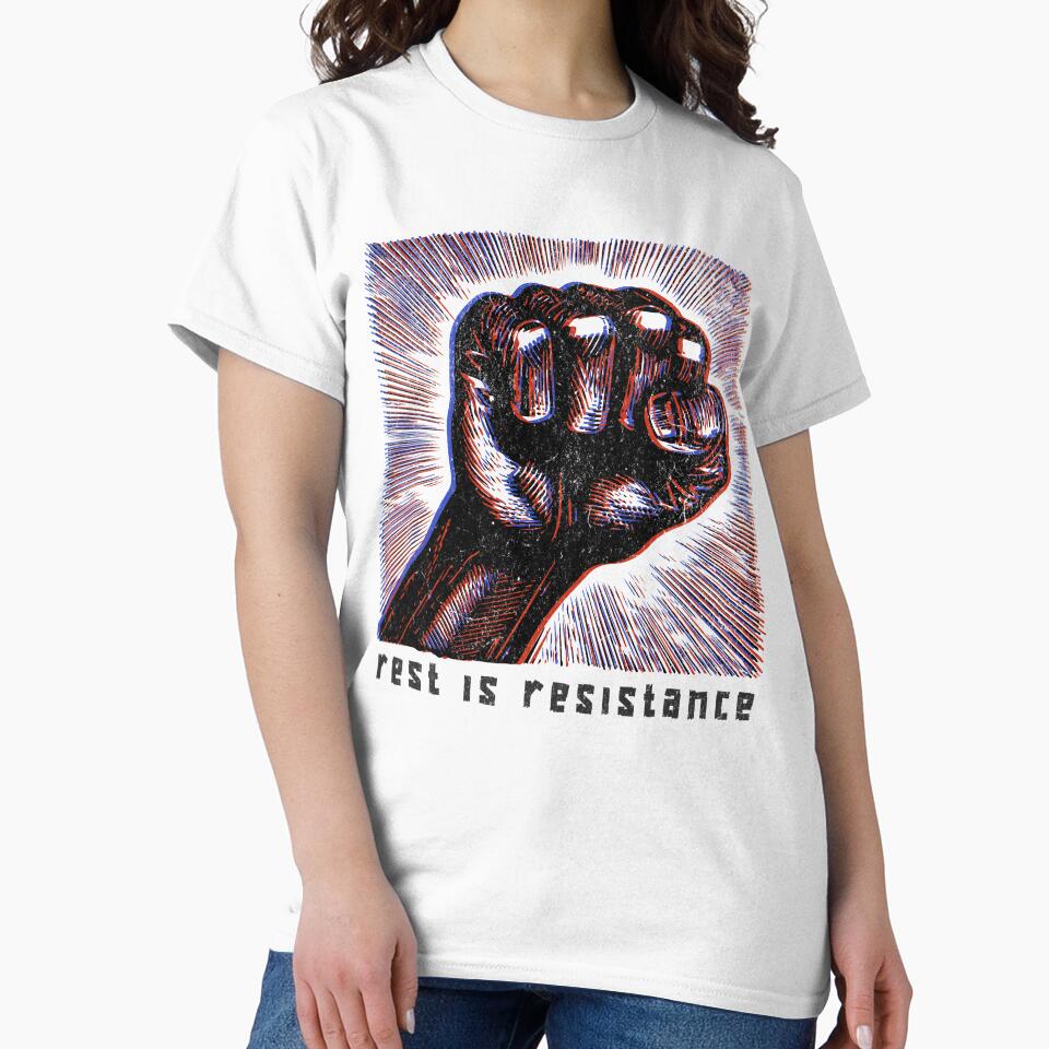 Chronic Illness Shirt Rest Is Resistance Hand Drawn Screen Print Protest Style Chronic Illness Humor Spoonie Life Invisible Illness by RealLifeMerchies
