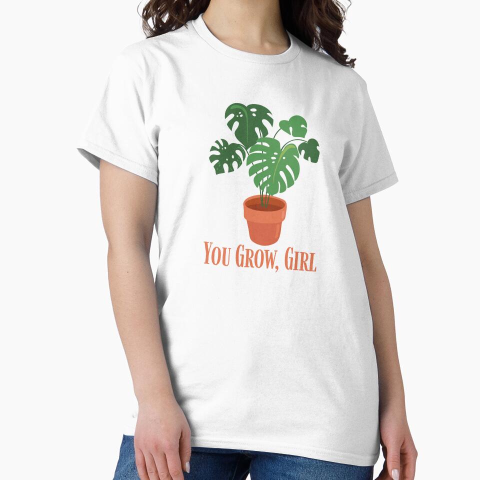 You Grow Girl | Plant Mom | Orange | Monstera | House Plants | Plants | Plant Lady | Plant Lover | Gardener | Gardening | Plant on a Stool by ShoniwDesigns
