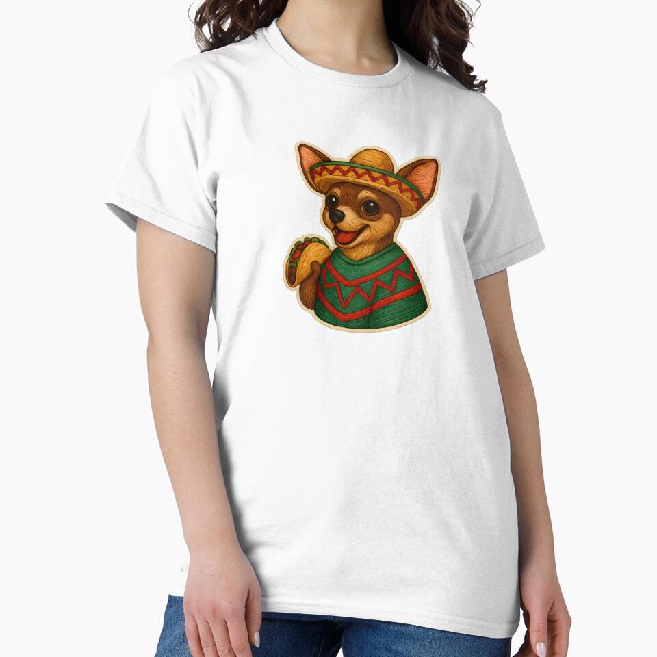 Taco-Loving Chihuahua Embroidered Patch in Poncho by #Adulting Central