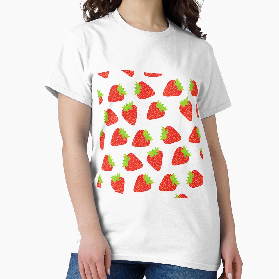 1980s Summer Fruit Retro Red Strawberry Pattern by IamTrending