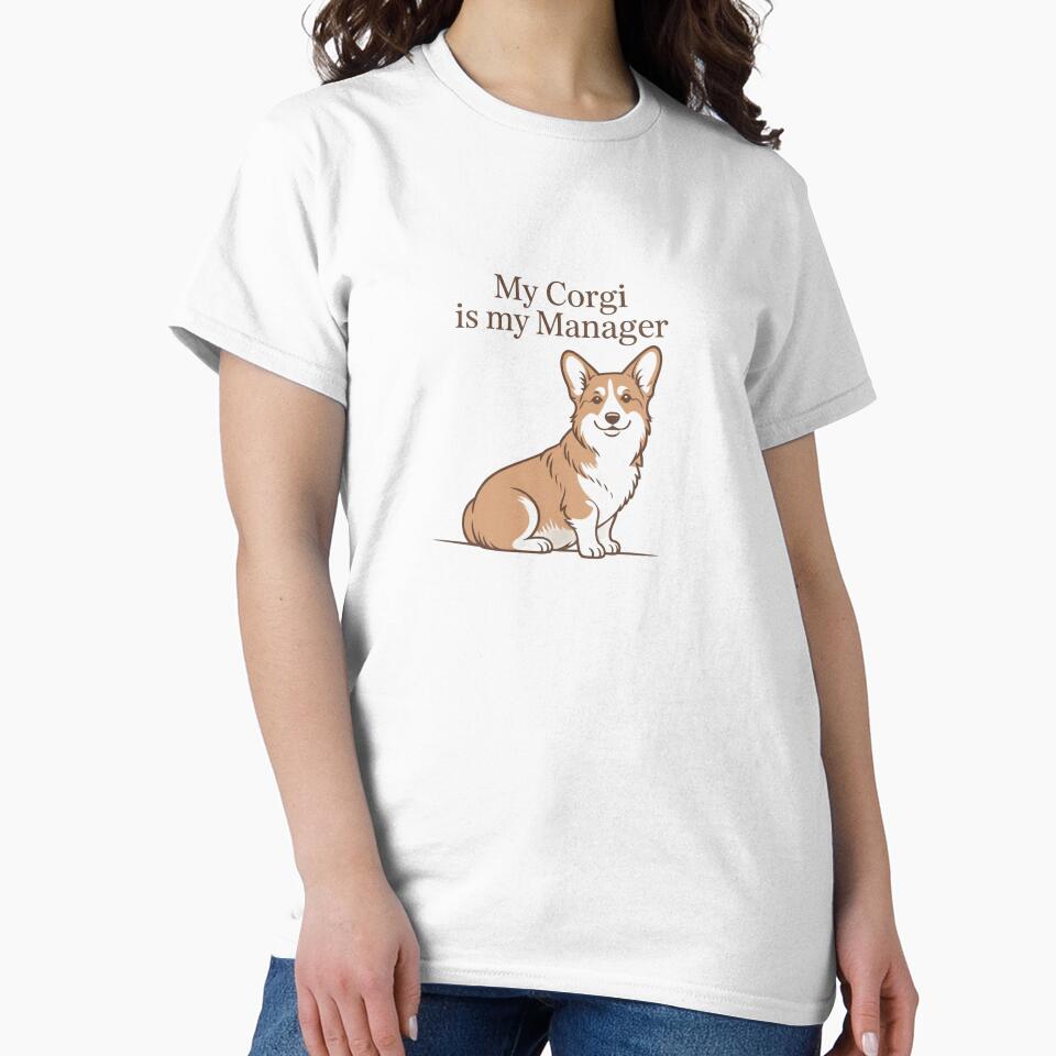 My Corgi Is My Manager – Funny Work From Home Dog Design by Corgi & co Shop