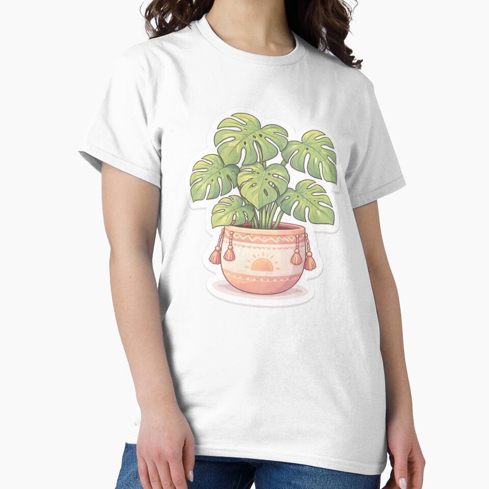 Boho Monstera Plant Pastel Aesthetic Botanical Sticker by Dasts Cart