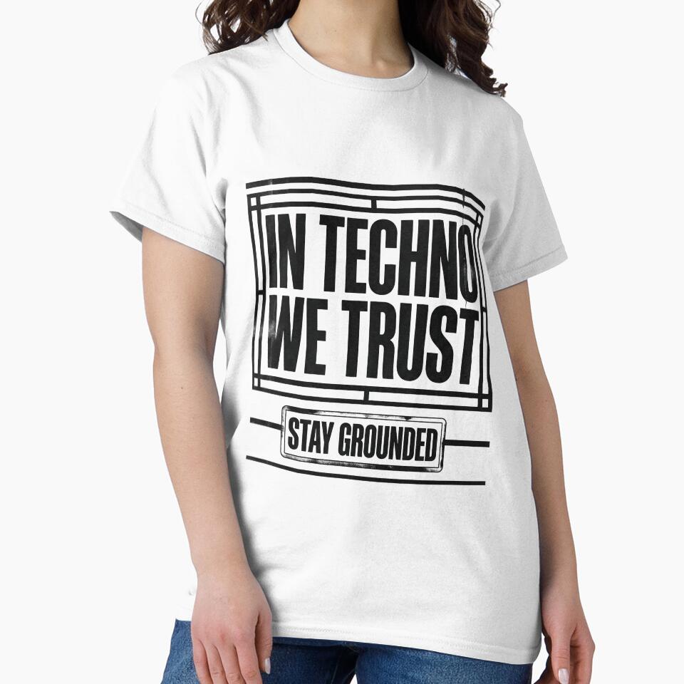 In Techno We Trust Industrial Geometric Framed by RaveNamaste