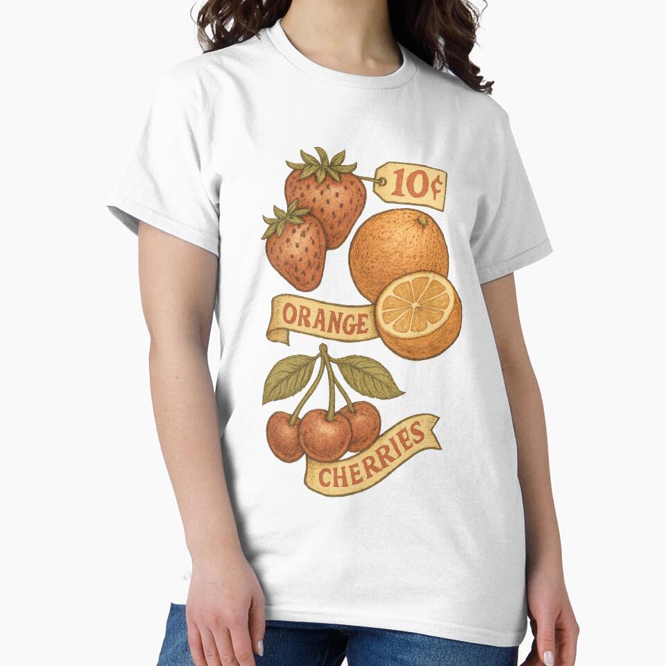 Vintage Fruit Illustration – Hand-Drawn Retro Fruit Design by Rushurban