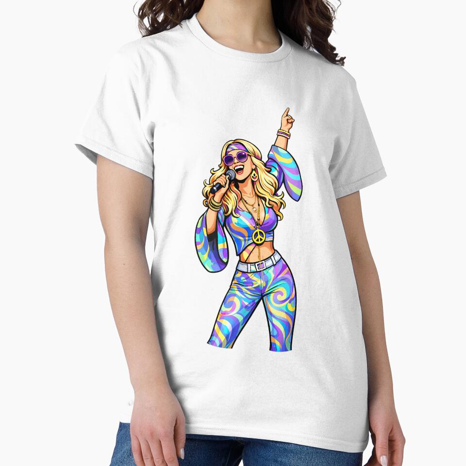 Retro Disco Singer – 70s Psychedelic Funk Music Art by Digital Culture Studio
