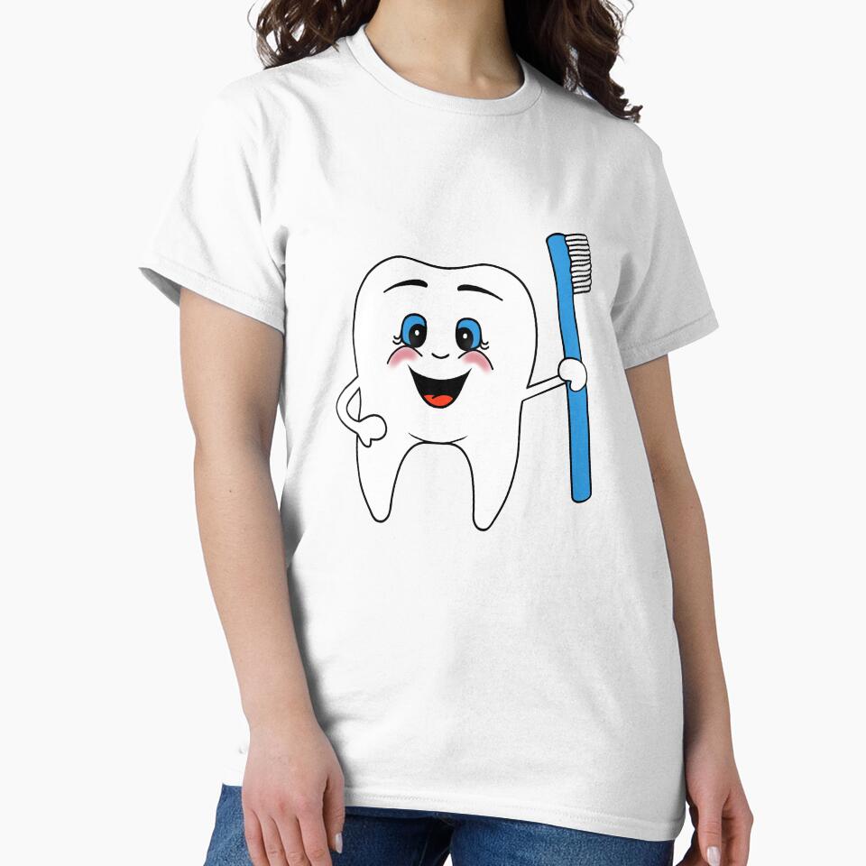 Tooth And Blue Toothbrush by Sartoris Art