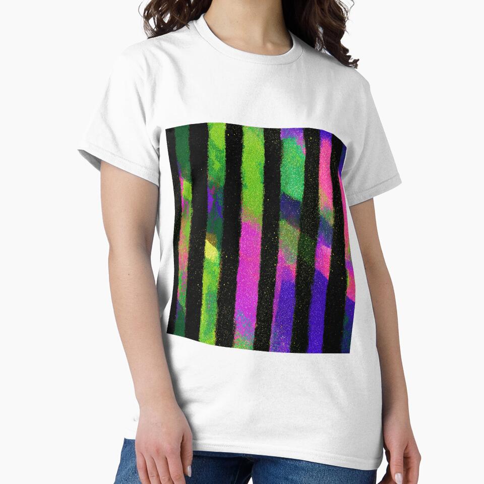 Acid Neon Stripes After Dark by bubblegoth