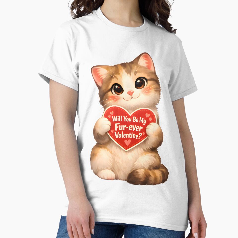 Will You Be My Fur-ever Valentine? Cute Cat Valentine Design by Bettybee00