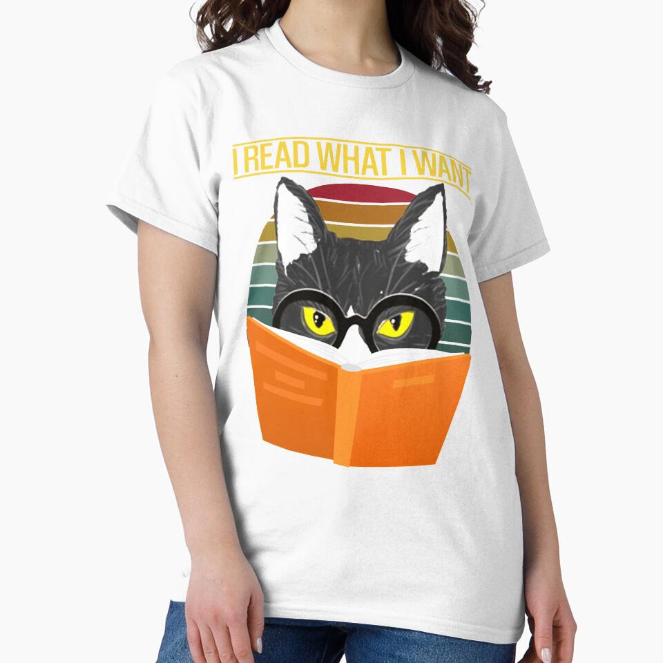 Vintage I Read What I Want Funny Cat Reading A Book by johnking2808