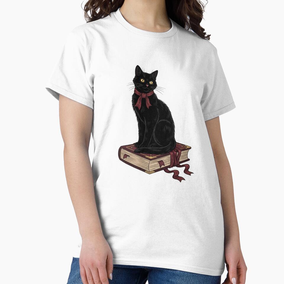 Ribboned Spellbook Cat by IllumeInk