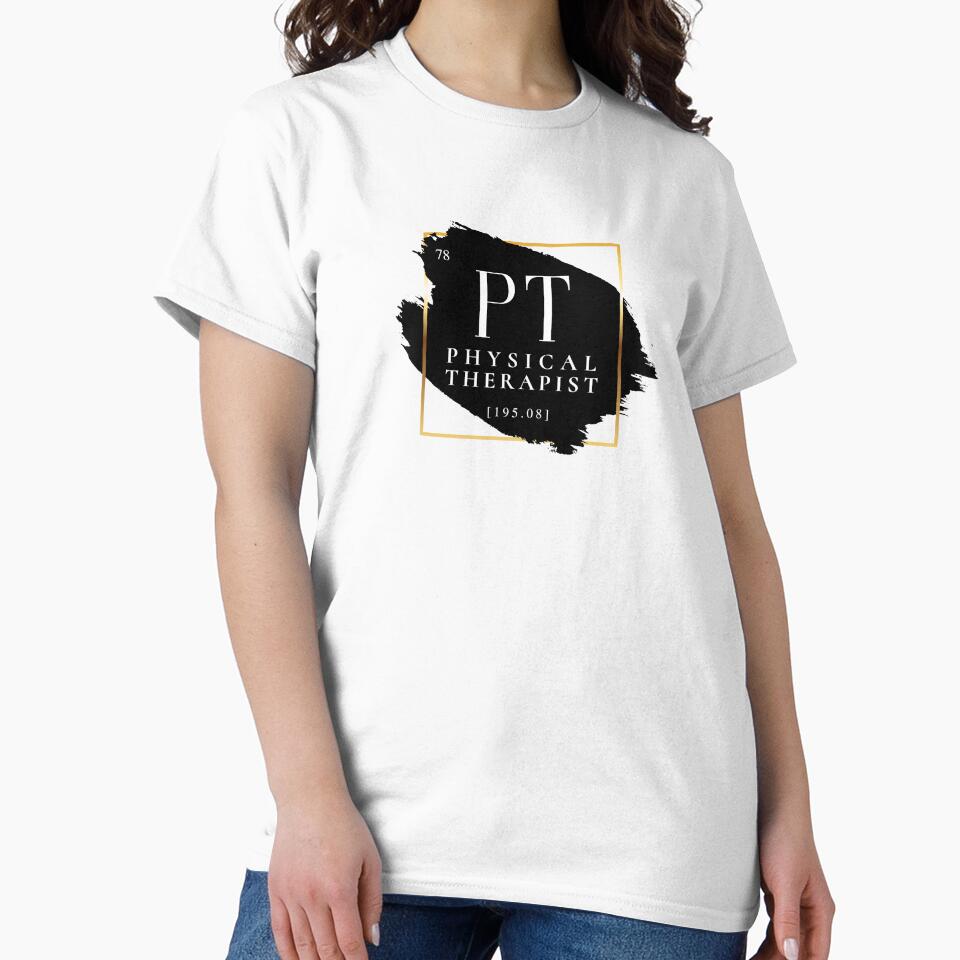 PT Physical Therapist Vers. 1 Unique, Minimalist Periodic Table Acronym, Abstract Black and White Modern Preppy by PeriodicLabel