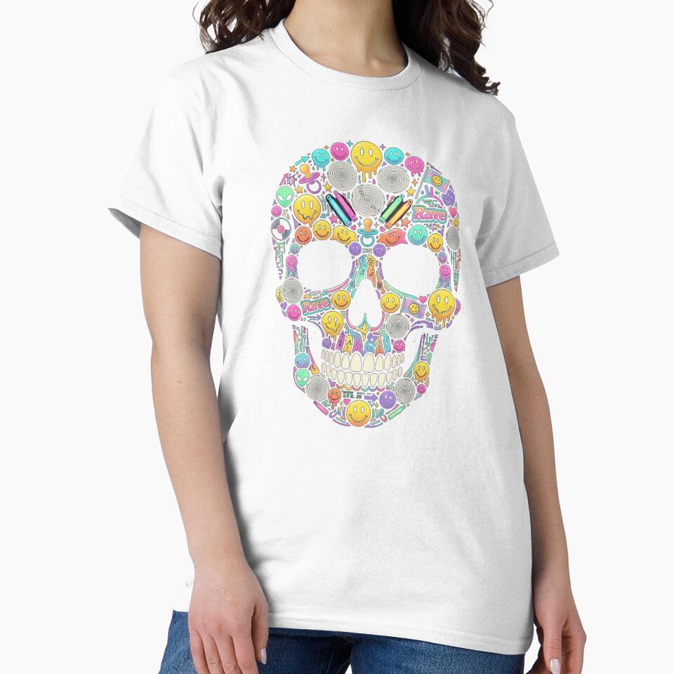 Psychedelic Skull Rave Neon – Acid Smileys Art & Streetwear Festival by PLUSHIWORLDtm