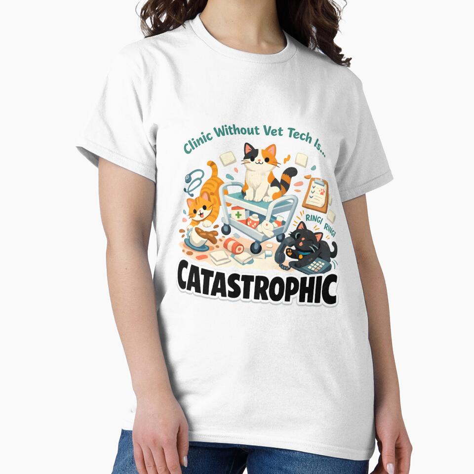 Clinic Without Vet Tech Is Catastrophic – Funny Veterinary Cat Design by Bettybee00