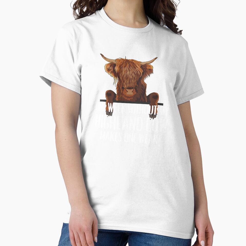 Highland Cow jokes One week without my Highland cow makes one weak by FarmsteadAcers