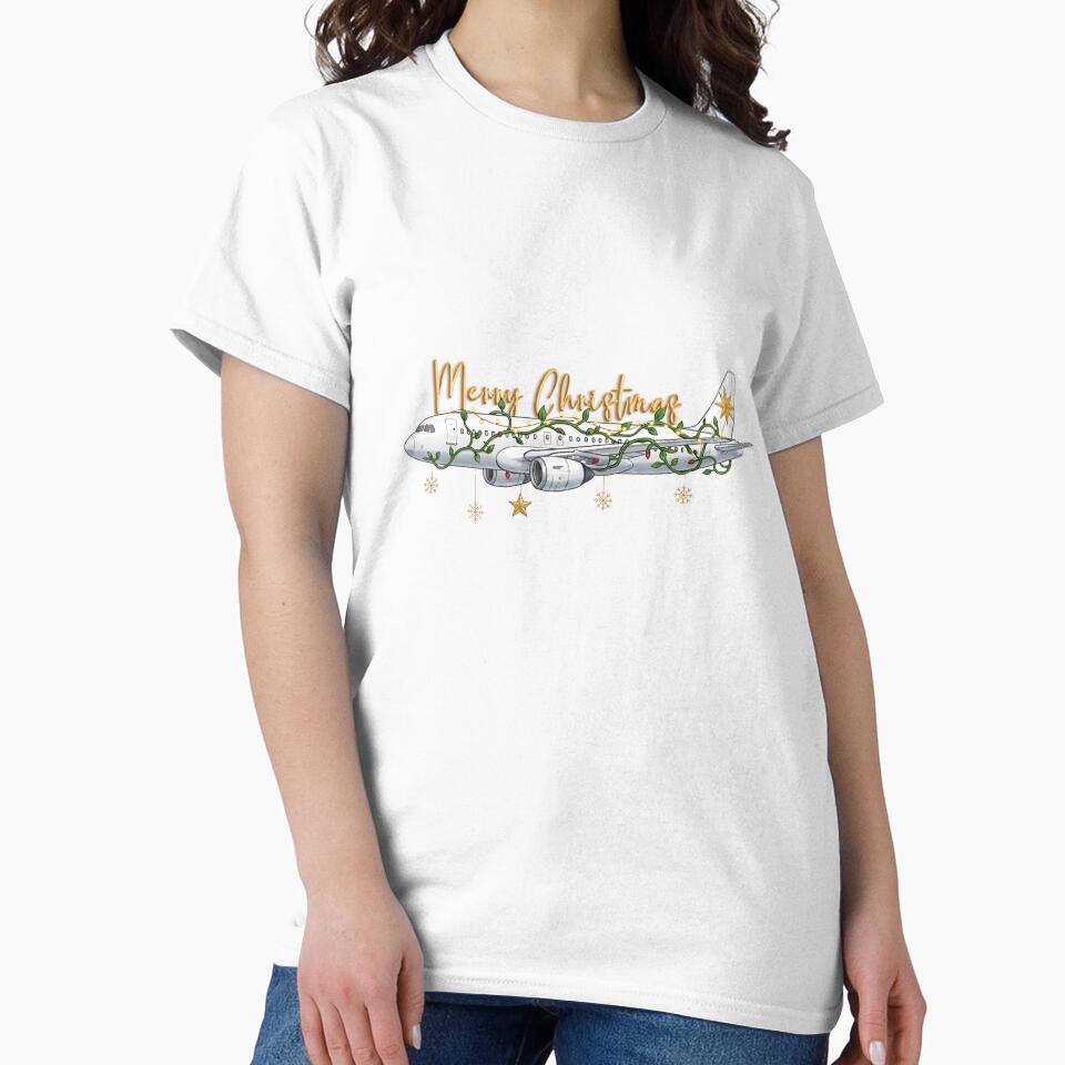 Merry Christmas Airplane Holiday Shirt | Festive Aviation Christmas Design by Aviator’s Gallery