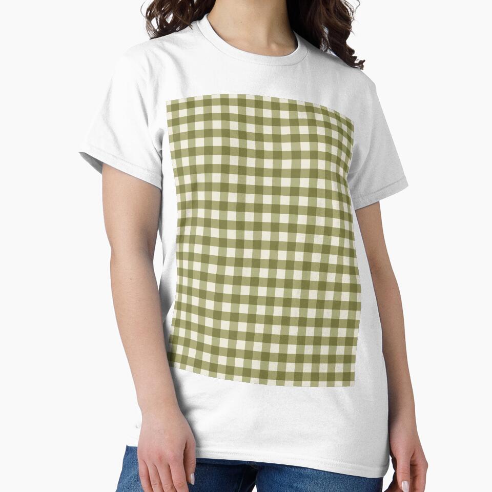 Olive Green Gingham Plaid Pattern by OpalEllery