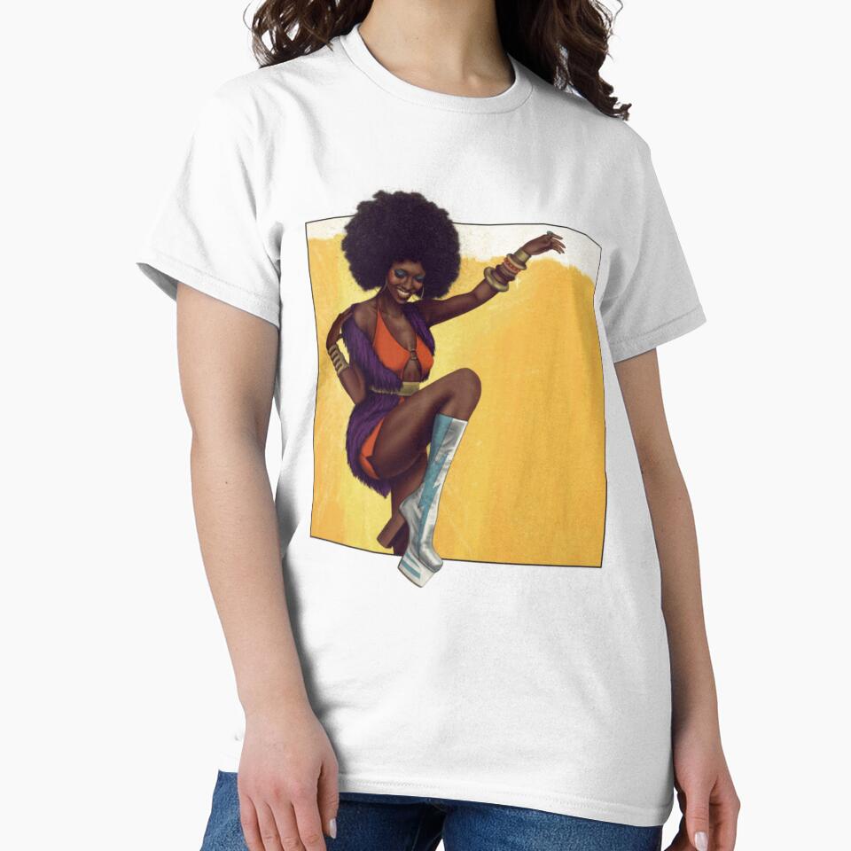 Soul Disco Singer Retro Illustration T-Shirt For Music Lovers, Gift For 70s Fans by TracySMartinez