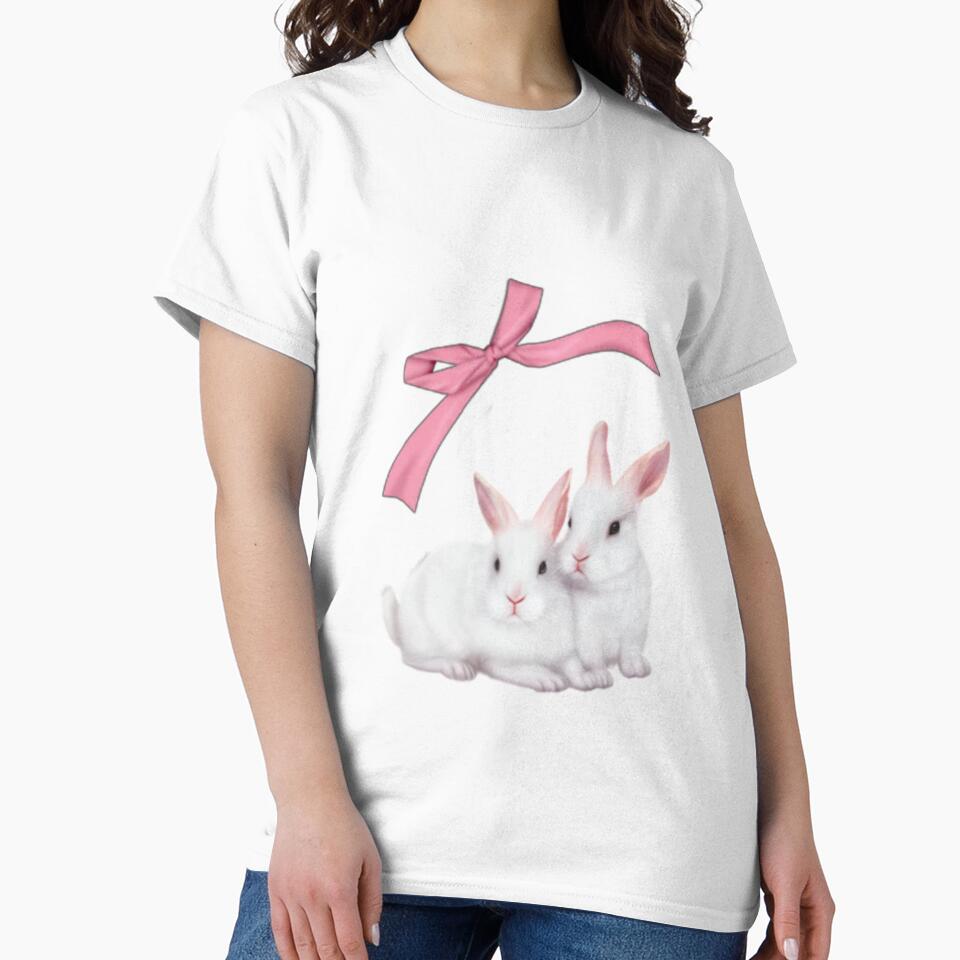 Bunnies with ribbon bow by Pixiedrop