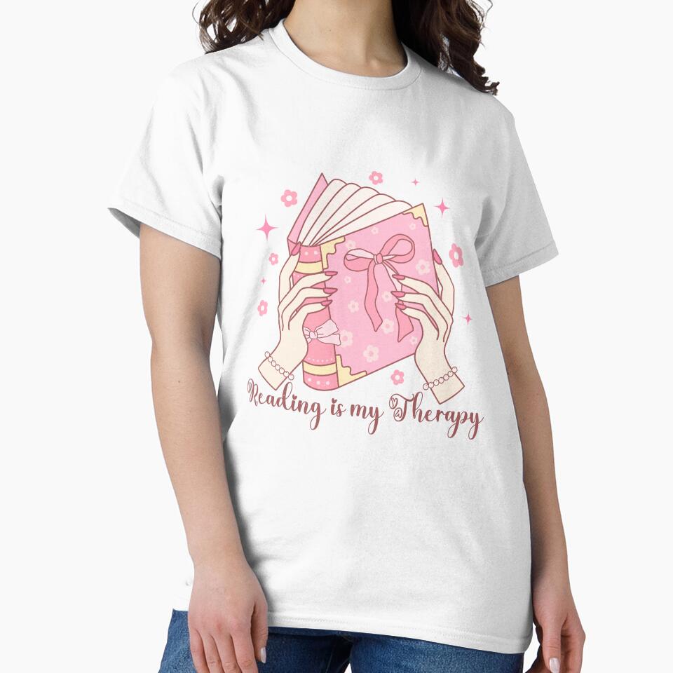 Reading is my therapy | bookish , coquette aesthetic, book lover, spicy book, smut reader png, girly by pugshowsfashion