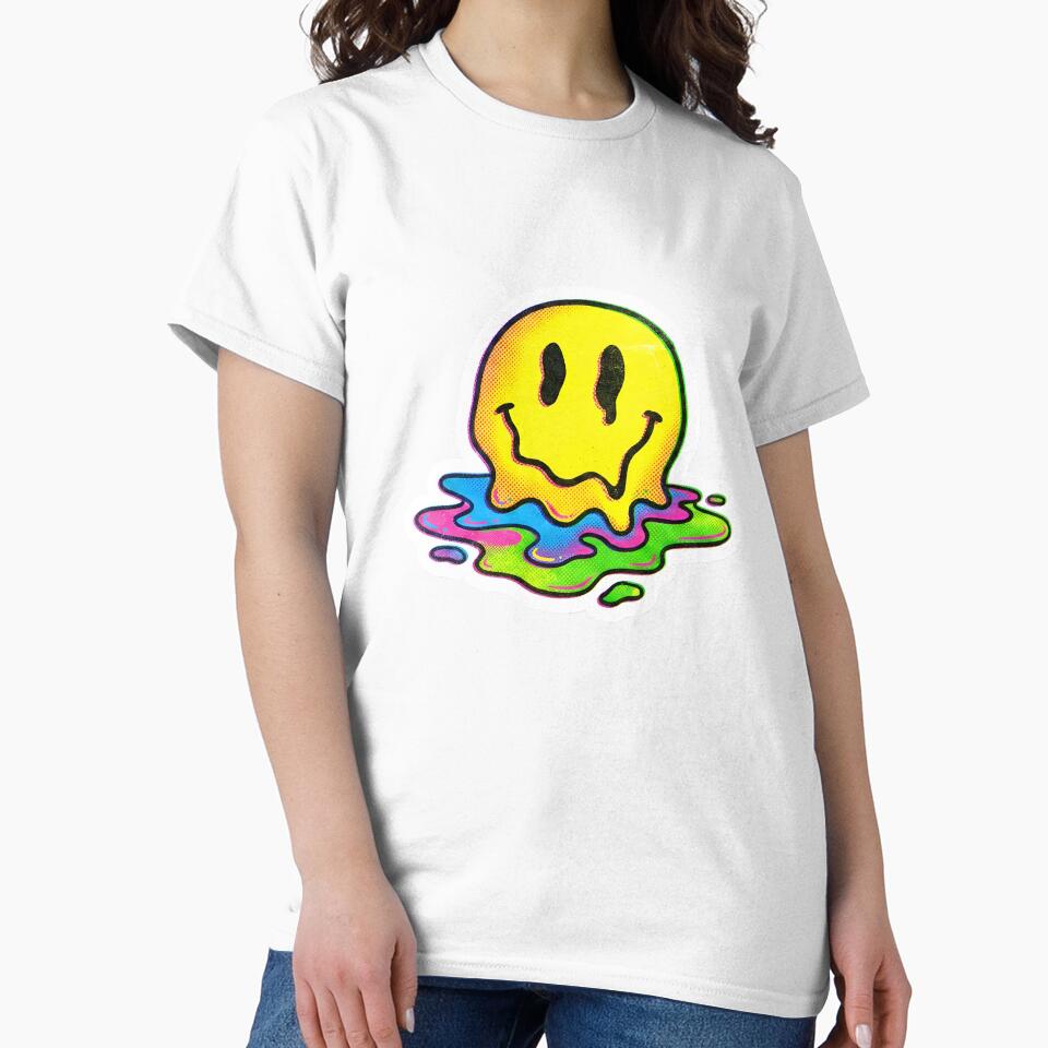 Acid Melt Distorted Smiley Face Neo-Psychedelic Rave Graphic by StickyGuys