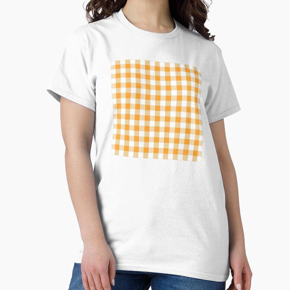 Zinnia Orange Gingham Print Pattern by Flip & Flop