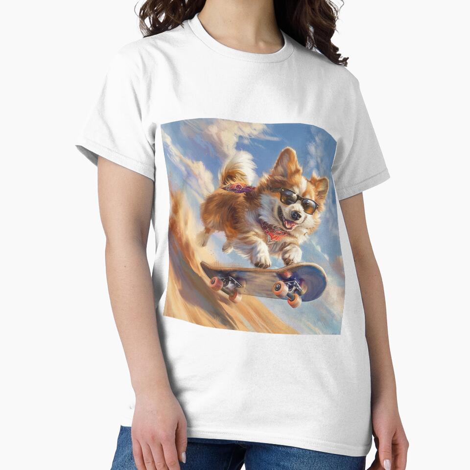 Corgi dog skateboarding by CorgiCuddle