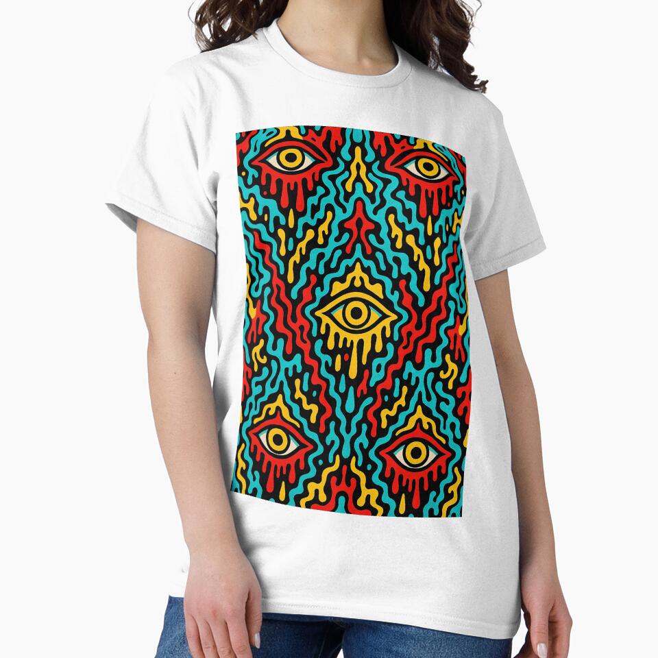 Psychedelic Dripping Eyes Pattern in Neon Colors by weirdfishes123