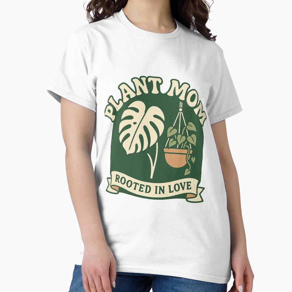 Plant Mom • Monstera & Fiddle Leaf • Succulent Lover • Funny Pot Humor • Houseplant Aesthetic Tee & Sticker by DavidMay