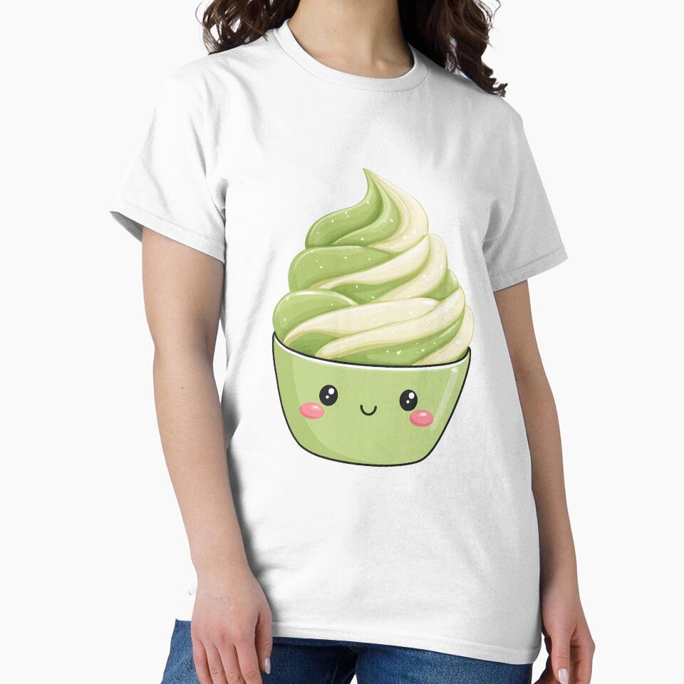 Kawaii Cute Matcha Ice Cream Bowl by BobaBunny76
