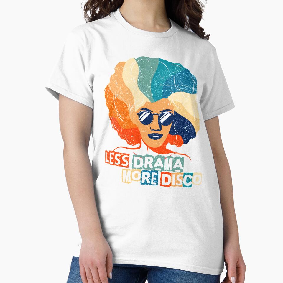 Less Drama More Disco Funky Afro Hair Girl by MintaApparel