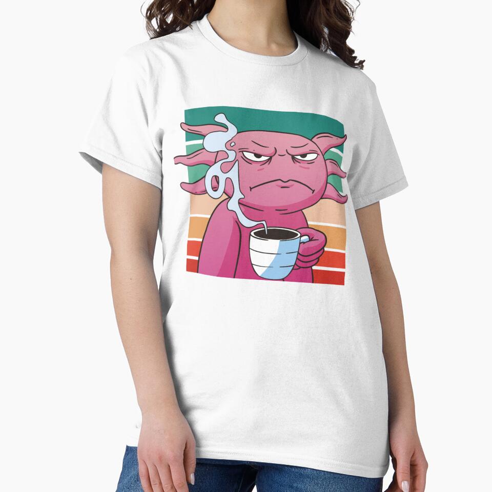 axolotl drinking coffee by Jaslyndizon