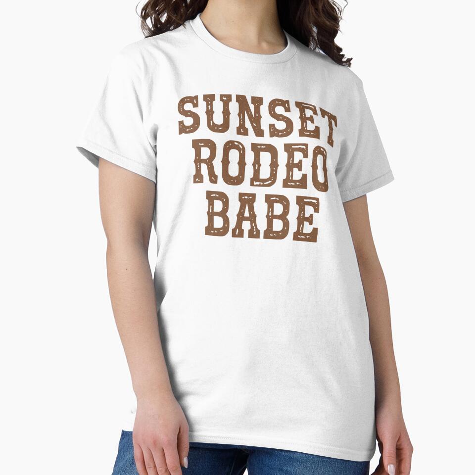 Sunset Rodeo Babe Shirt Cowgirl Aesthetic Tee for Western Weekends, Western Cowgirl Sweatshirt Sunset Rodeo Babe Gift for Her,  Western Gift for Country Girls, Cute Cowgirl Bag for Western Vibes by Noe Mill