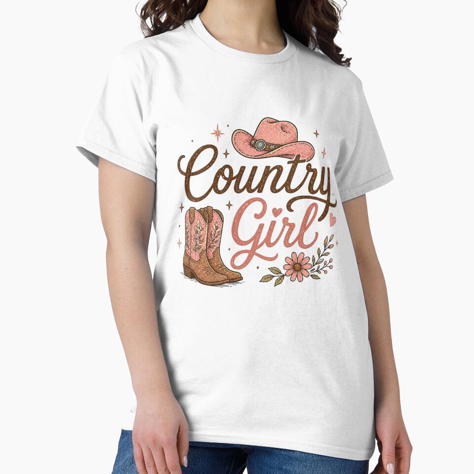 Country Girl Cowgirl Hat and Boots by PamLeeDesign