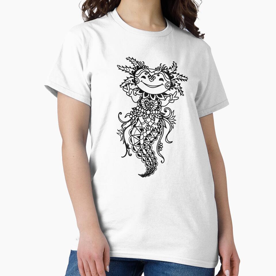 Axolotl Smiling - Mandala axolotl Cute Axolotl Zentangle axolotl Boho by HarveyJade