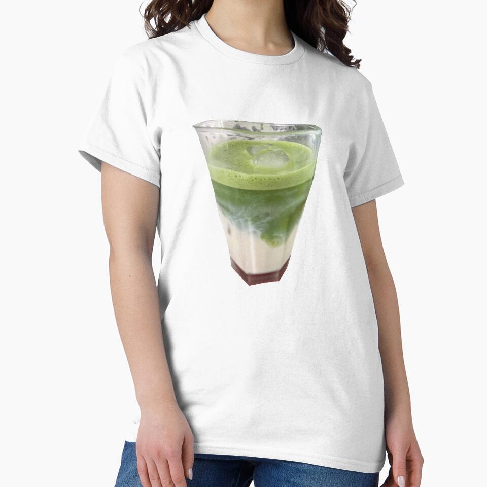 Green Iced Matcha Latte Minimalistic Design by lucyjohnsn
