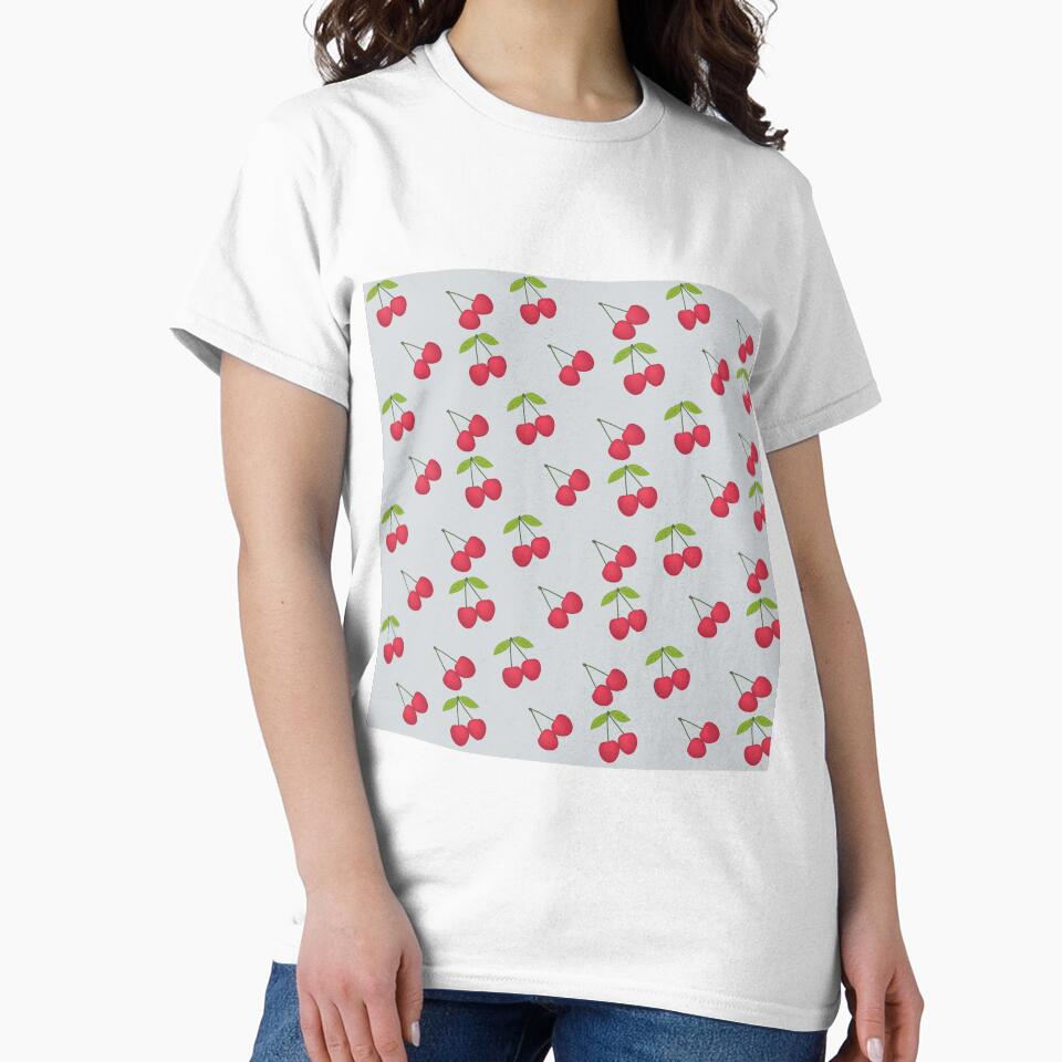 Retro Cherry Pattern _ Elegant Gray by Mimi Huang