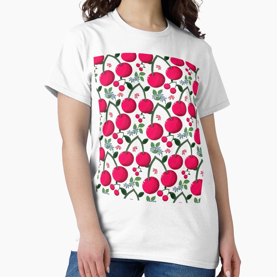 Cute Cherry Seamless Pattern Retro Aesthetic Red Fruit Print Cottagecore Y2K Kawaii by HopeAndHustle