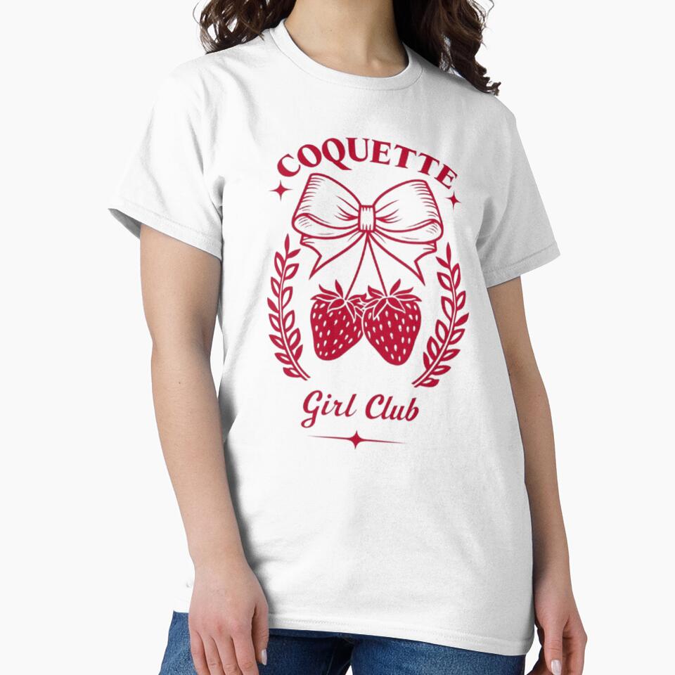 Coquette Girl Club - Strawberry Bow Cute Girly Aesthetic Kawaii by Syrupulse