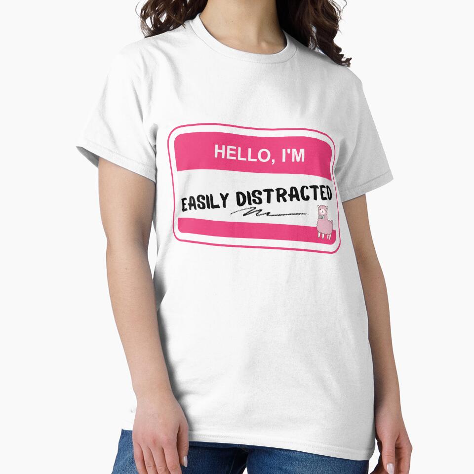 ADHD - HELLO I'M, easily distracted - Option B Pink by TheBerriesADHD