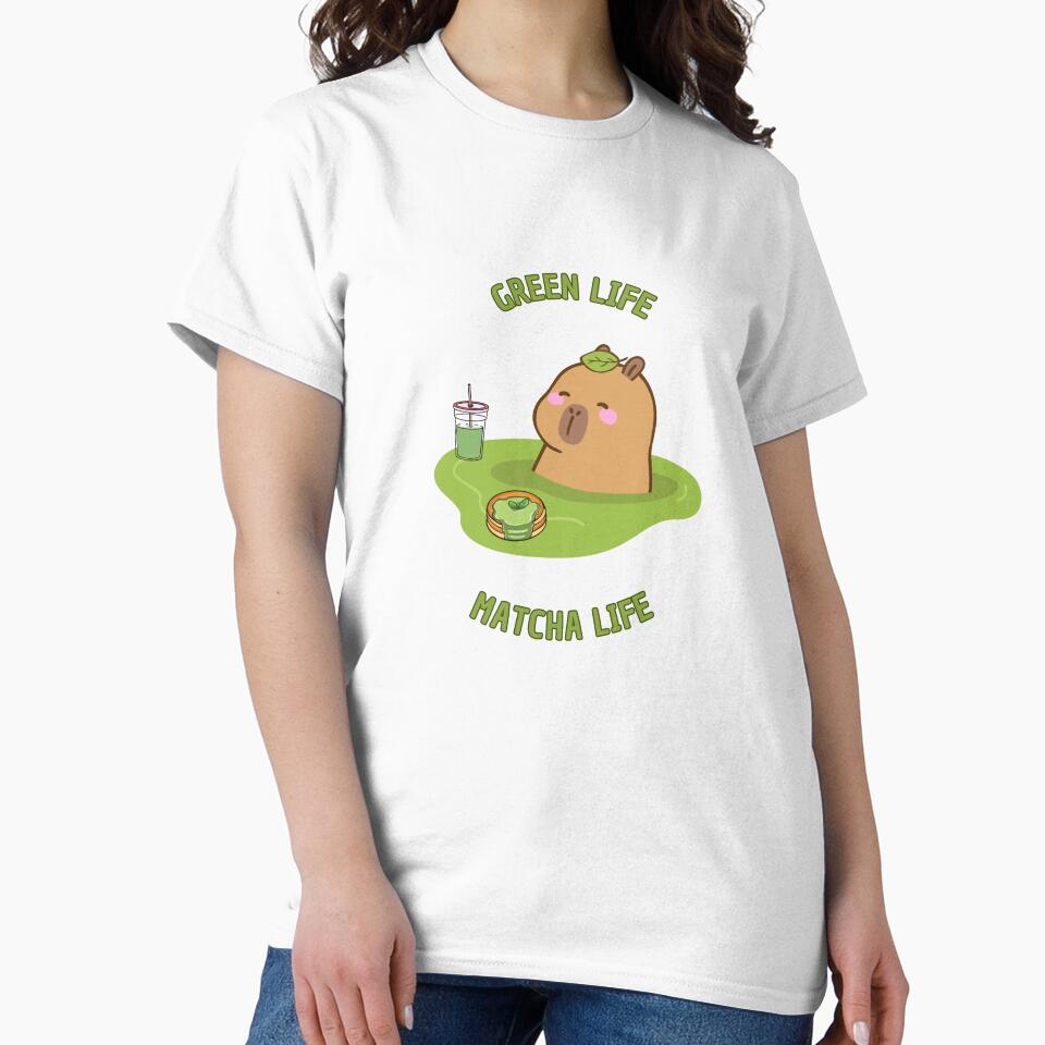Green Life Matcha Life - Cute Capybara Zen Green Tea by WildAnimaLab