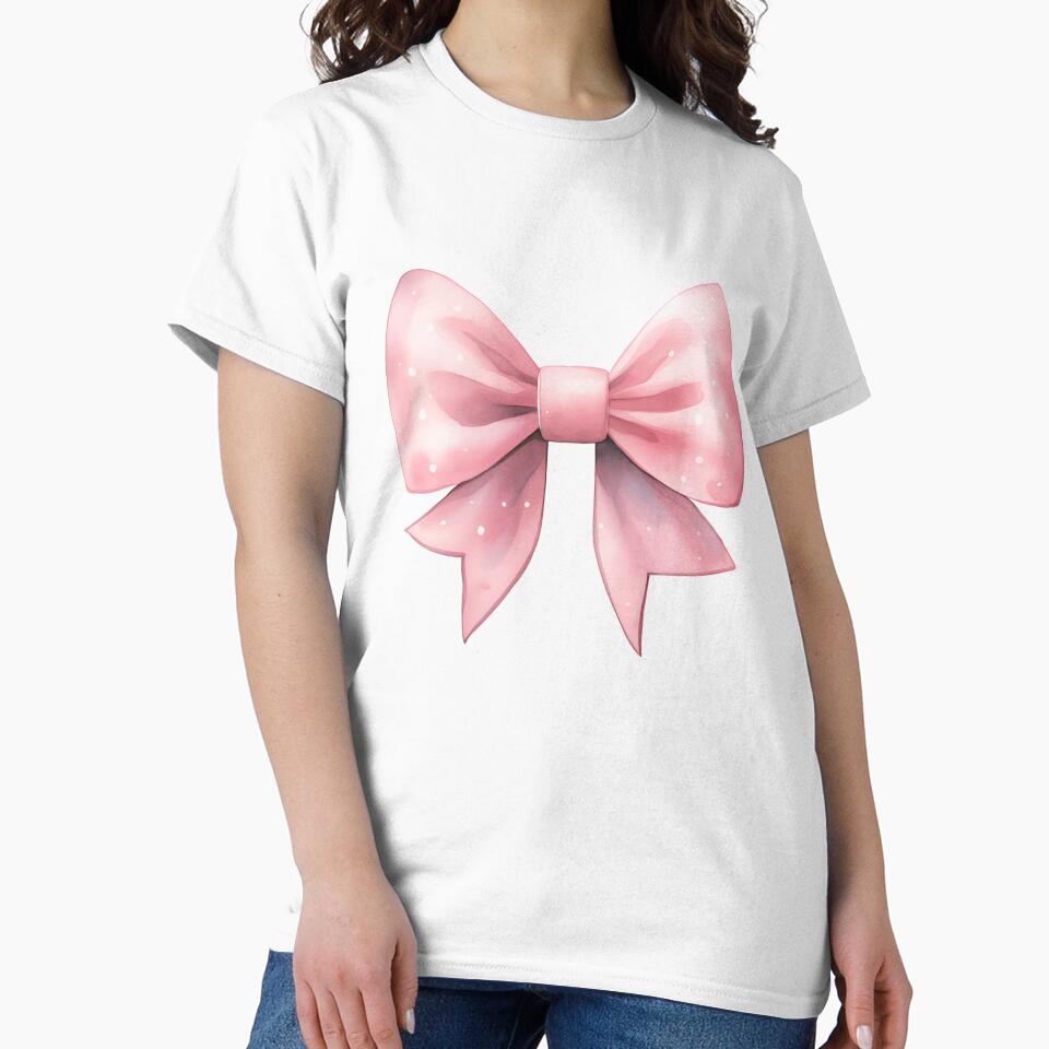 Pink Coquette Watercolor Bow Feminine Ribbon Aesthetic Art by sunnivamla