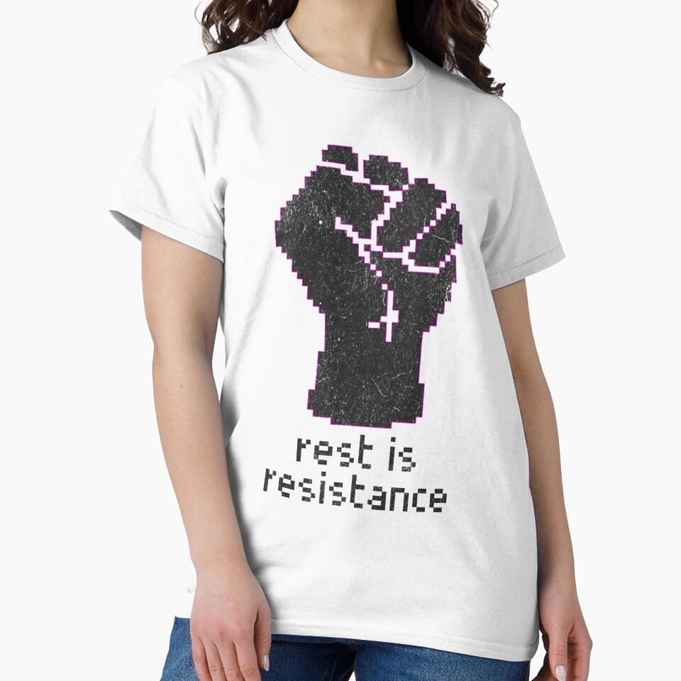 Chronic Illness Shirt Rest Is Resistance 8-Bit Pixel Art Chronic Illness Humor Spoonie Life Invisible Illness by RealLifeMerchies
