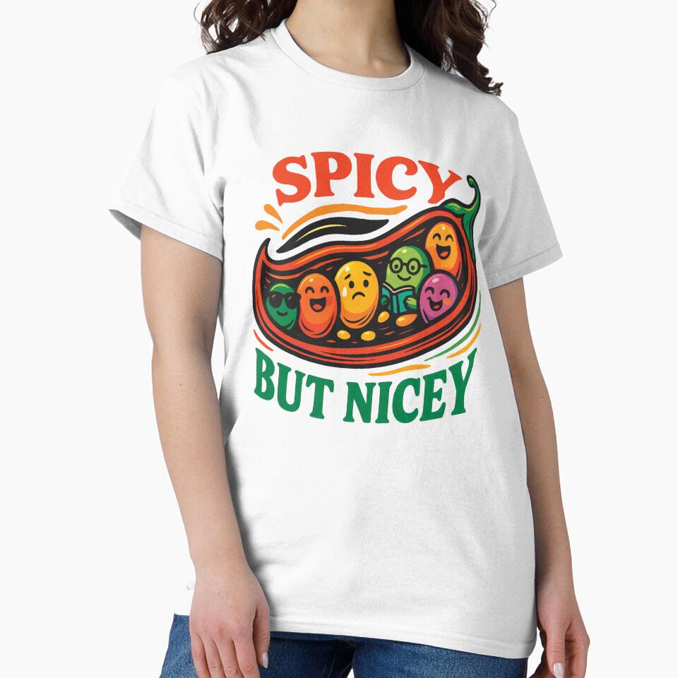 Spicy But Nicey – Fun Chili Pod with Emotions Design by ShineEyePirate