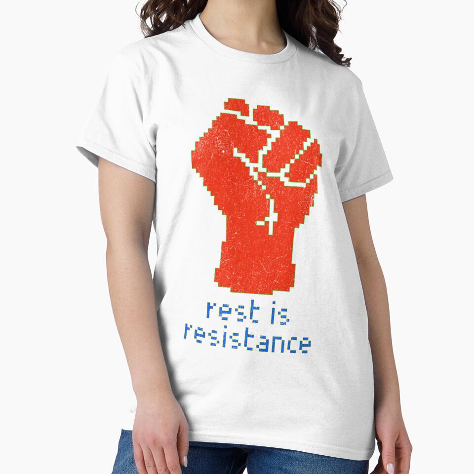 Chronic illness Shirt Rest Is Resistance Primary Colors Pixel Spoonie Art Chronic Illness Humor Spoonie Life Invisible Illness by RealLifeMerchies