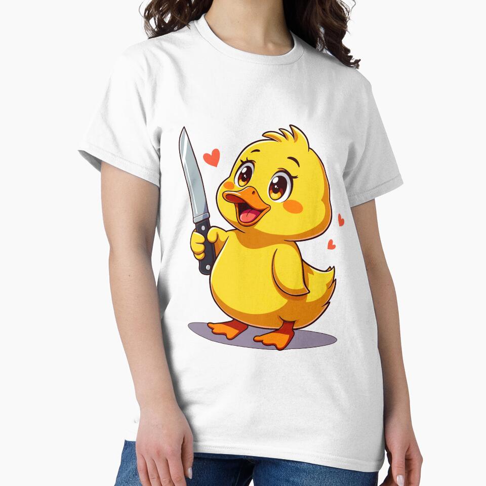 Funny and Cute Anime Duck With Knife by ThreeftlyPicks