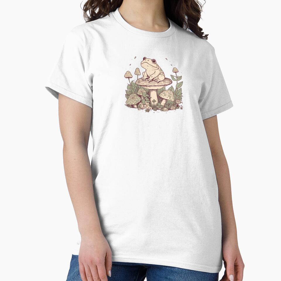 Whimsical Frog on a Toadstool by darkskydelights