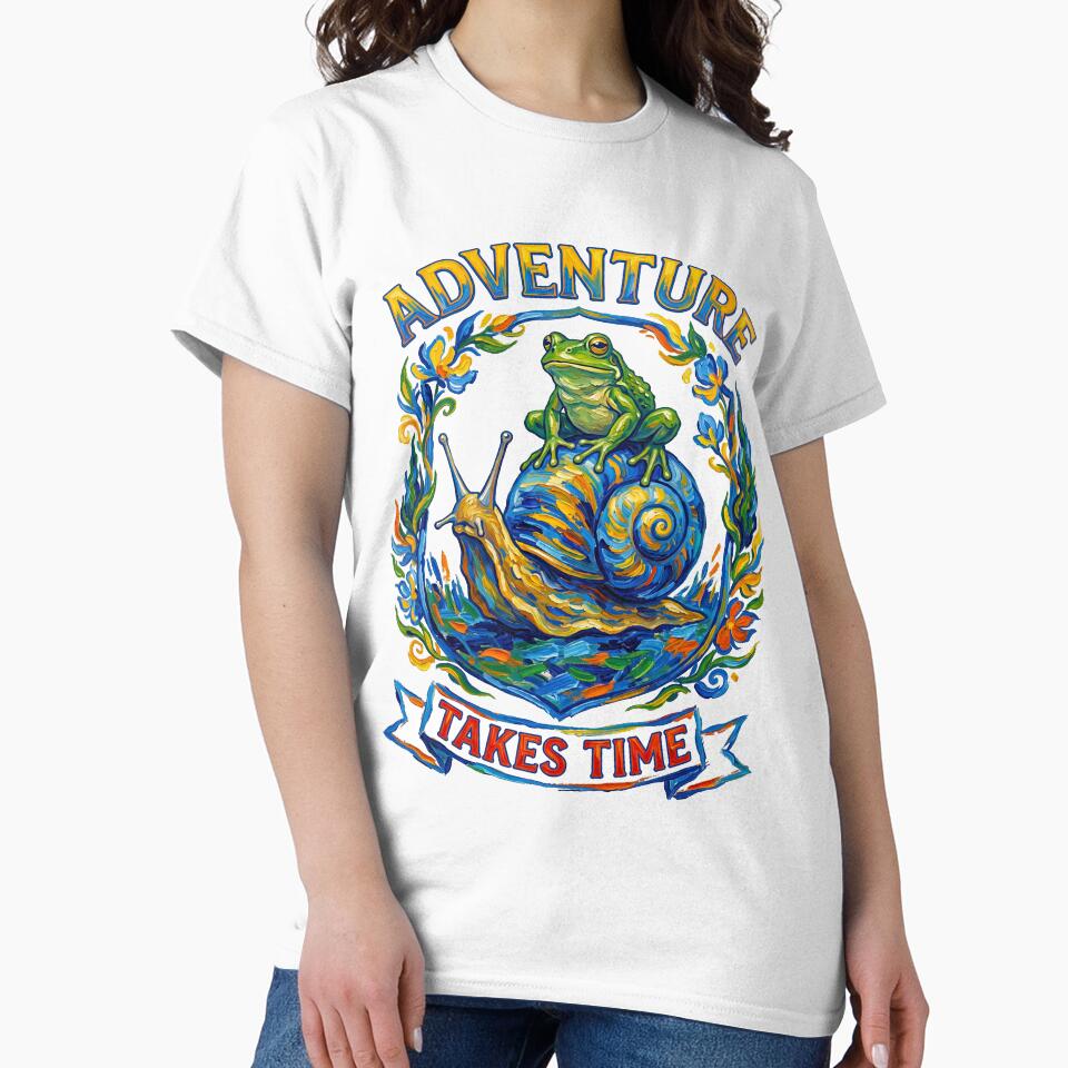 Adventure Takes Time Frog Riding Snail by TeeARTHY