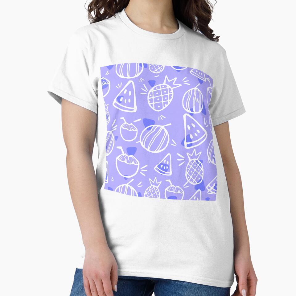 Violet Tropical Fruit Sketches Pattern by everything4eva